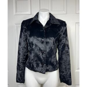Vintage John Carlisle Jacket Faux Fur Button Up Small